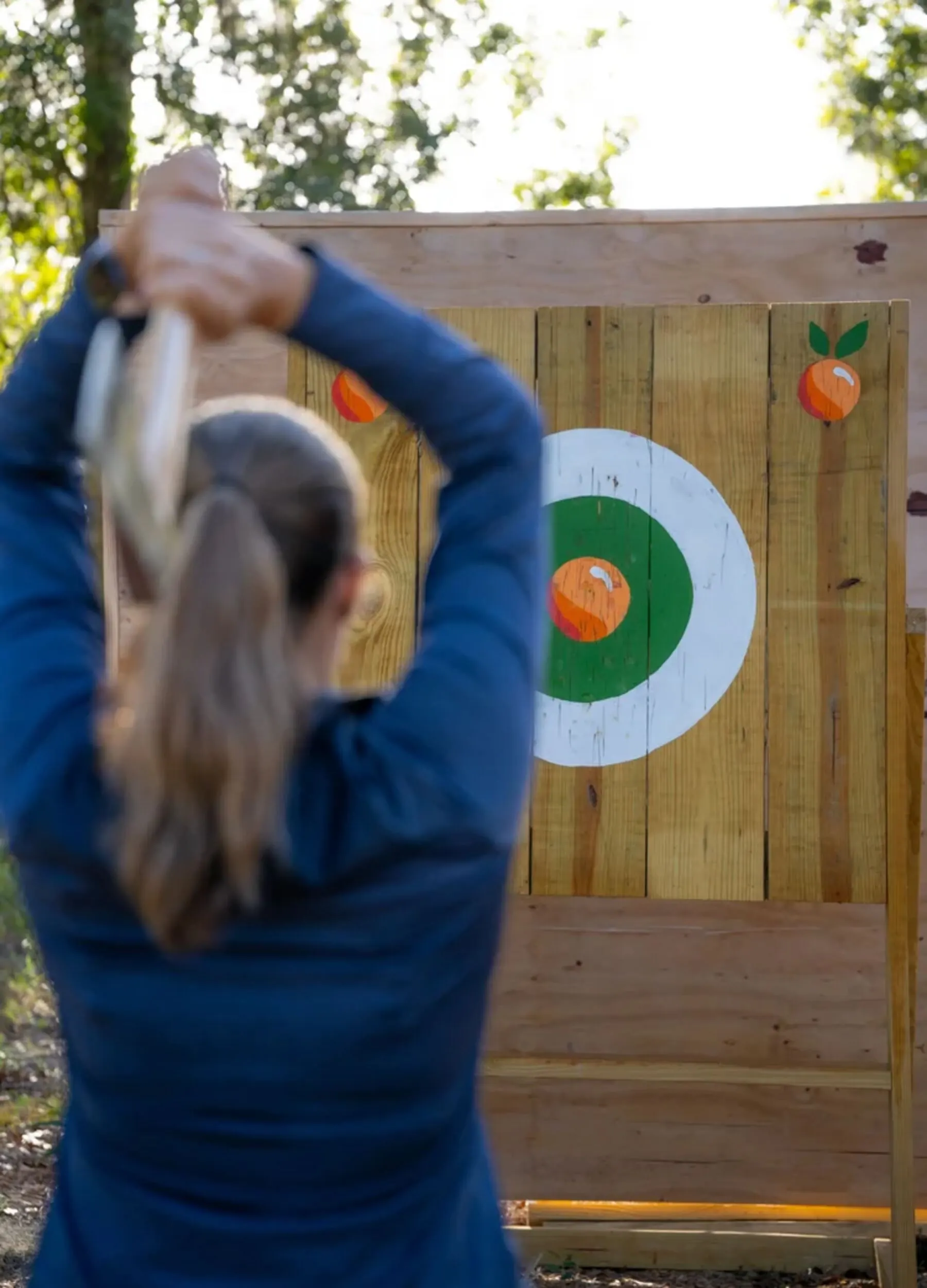 Axe throwing at Cabot Citrus Farms