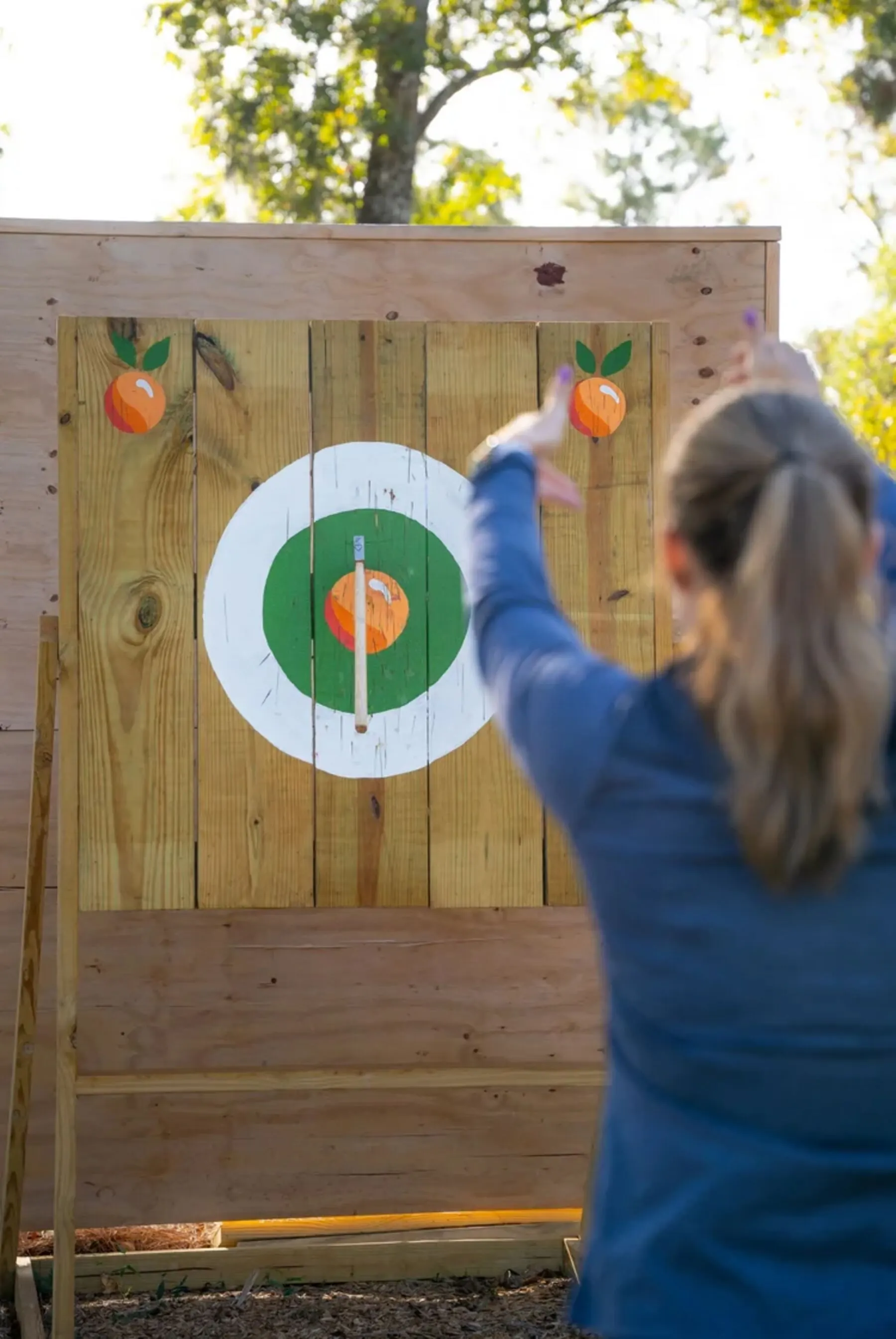 Axe throwing at Cabot Citrus Farms