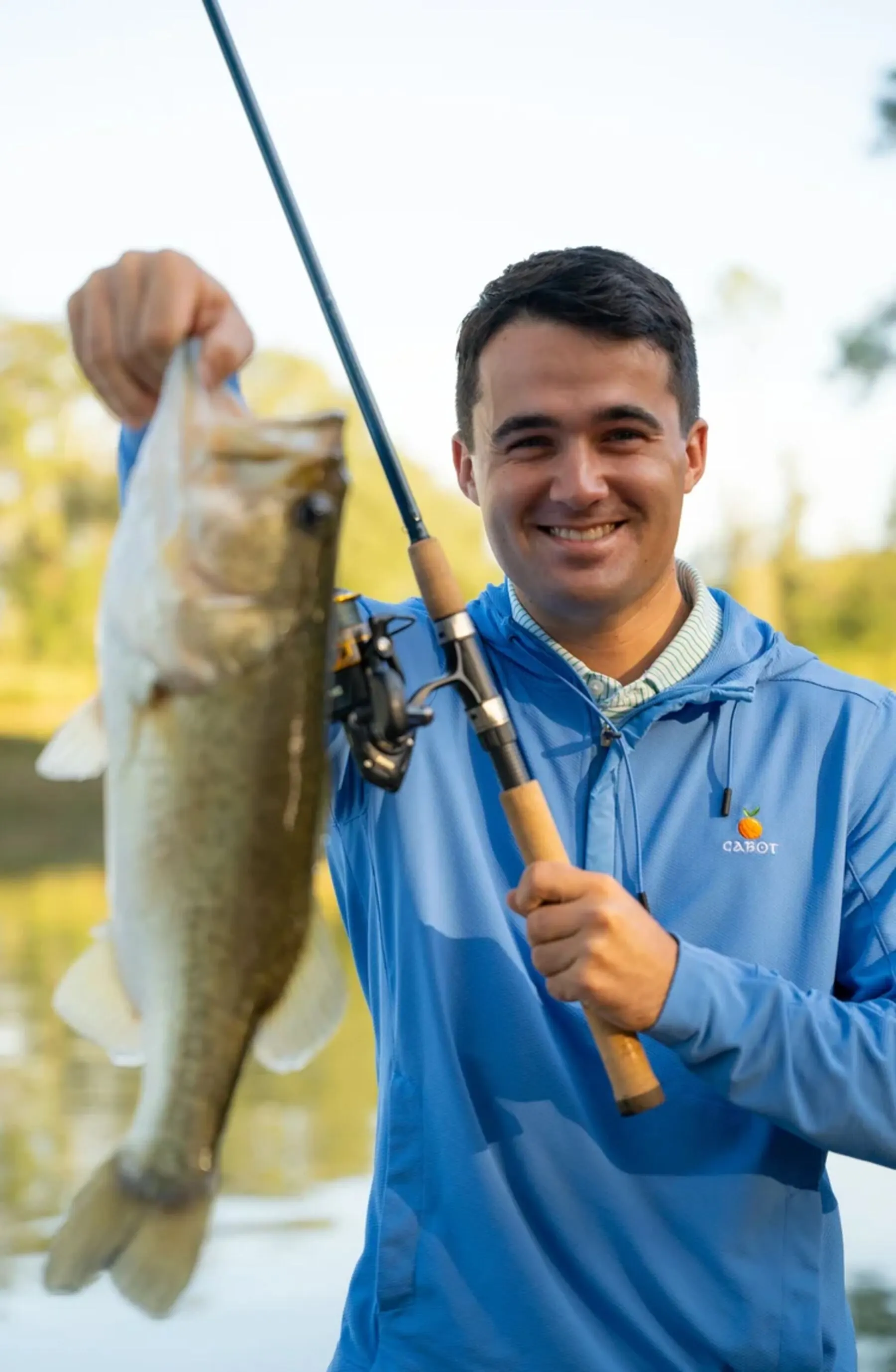 Guest with his catch at Cabot Citrus Farms