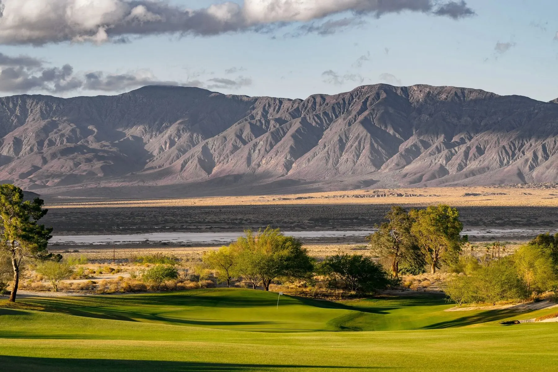 Palm trees and mountains at Rams Hill